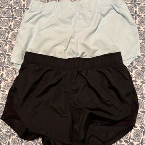 Women's Black and Light Blue Athletic Shorts